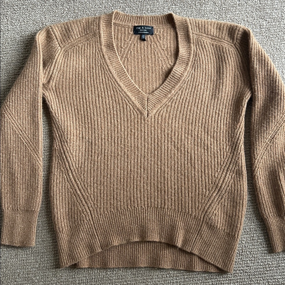 rag & bone Women's Brown V-Neck Sweater